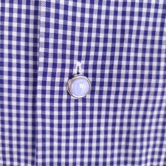 Ben Sherman Shirt Mens Medium Blue Plaid Gingham‎ Button Down Long Sleeve - Picture 7 of 13